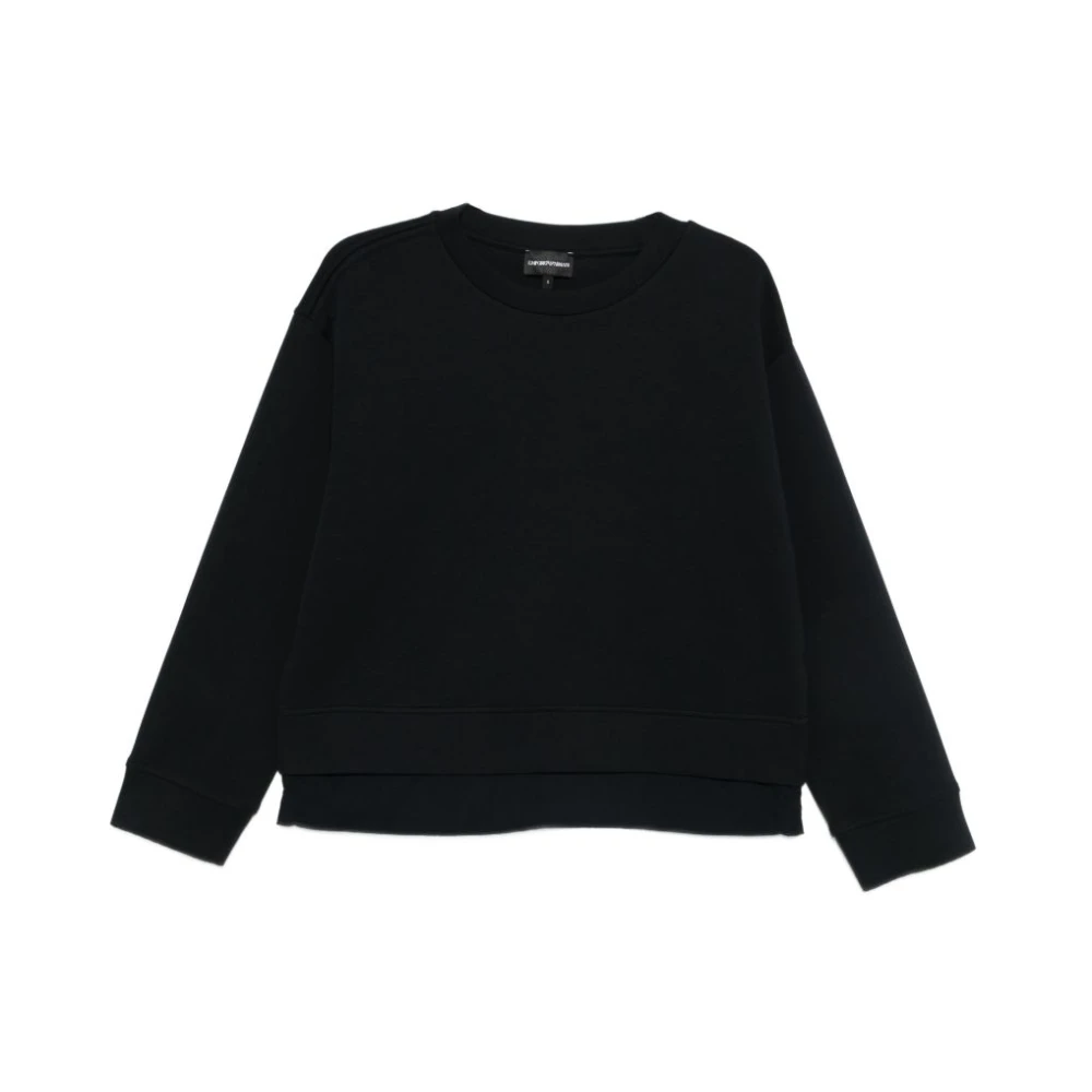 Emporio Armani Mannelijk Blauw Hoodies & Sweatvesten Heren, M, Gestructureerd Double Jersey Sweatshirt