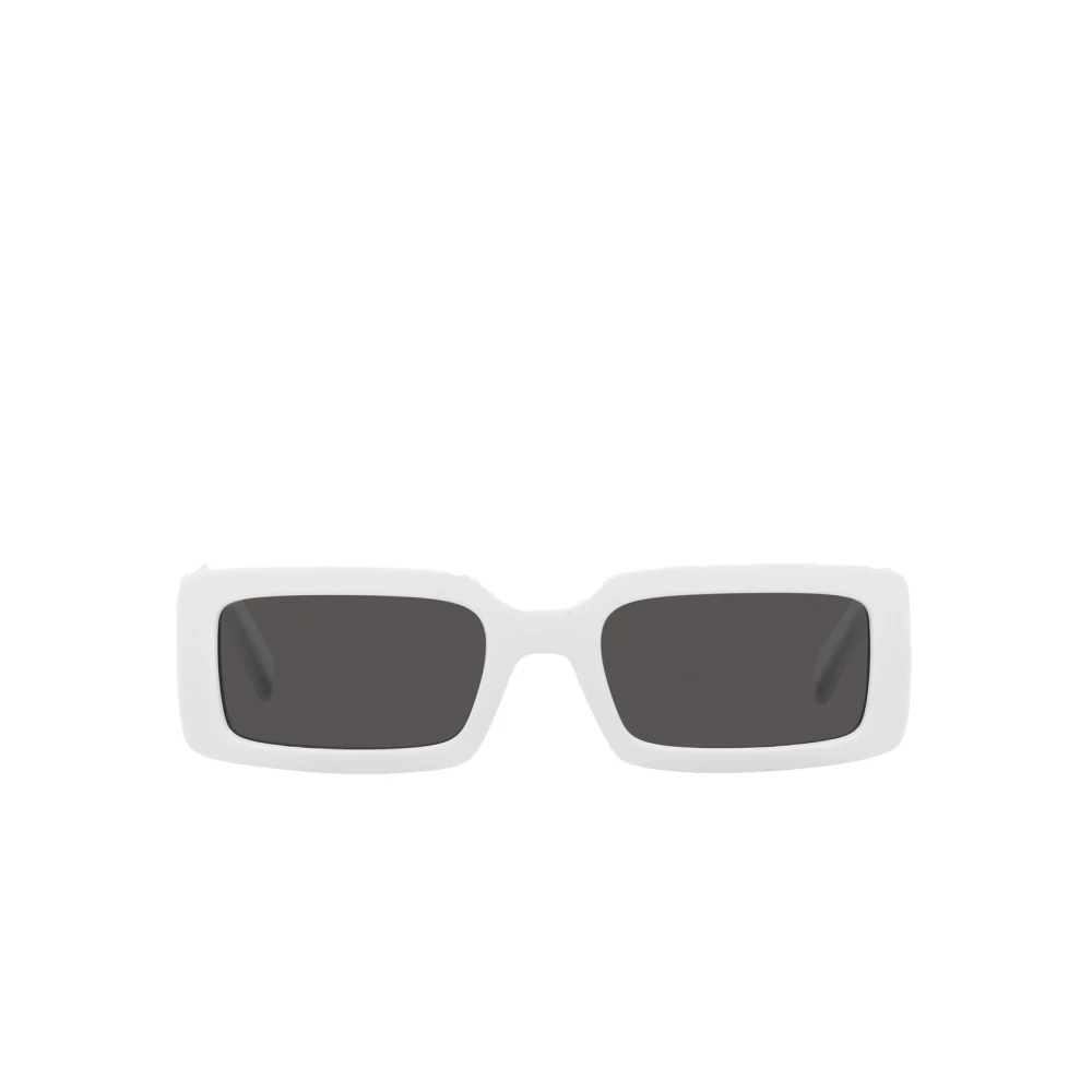 Elegante hvite solbriller med grå linser