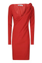 robe-longue-a-col-en-v-et-drape-aux-epaules