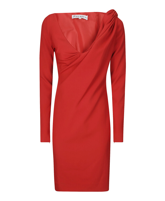 robe-longue-a-col-en-v-et-drape-aux-epaules
