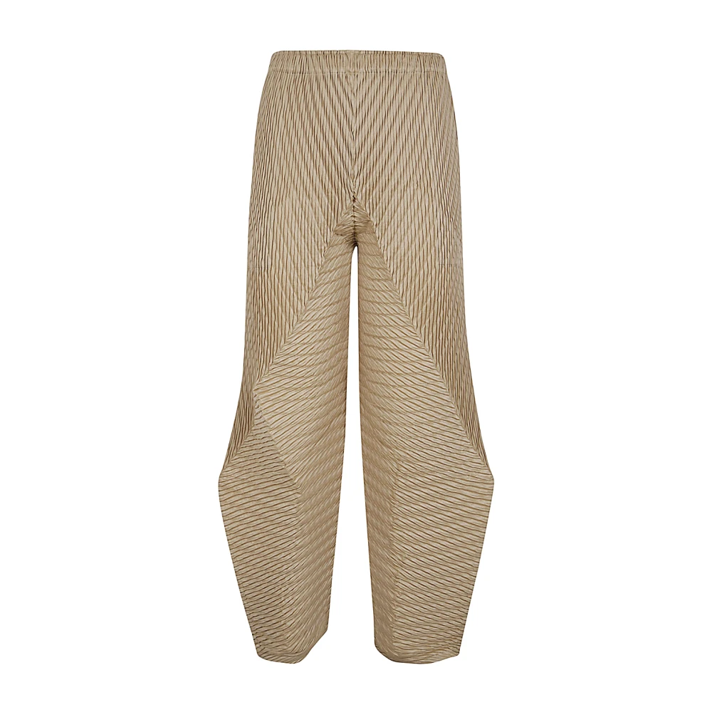 Issey Miyake Suede Plooibroek Beige Dames