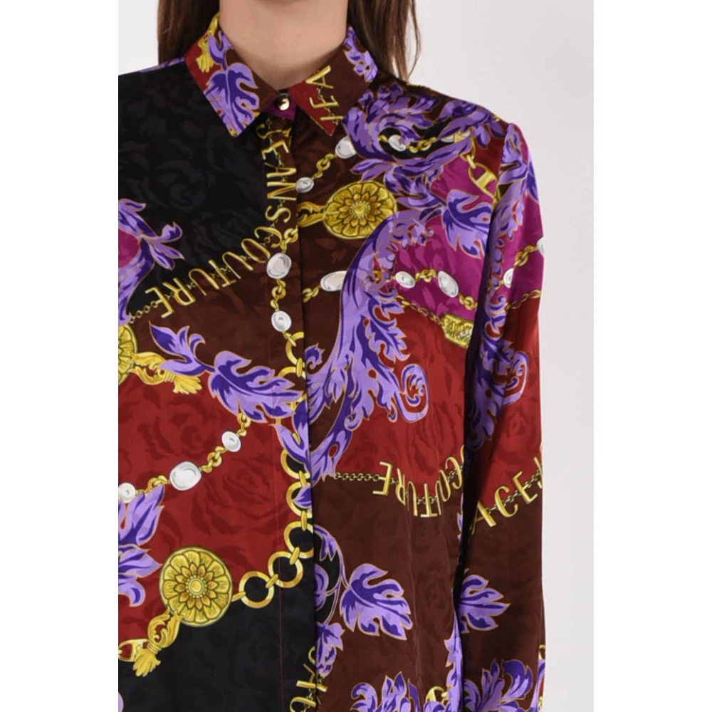 Versace Jeans Couture Bedrukte viscose overhemd met knoopsluiting Multicolor Dames