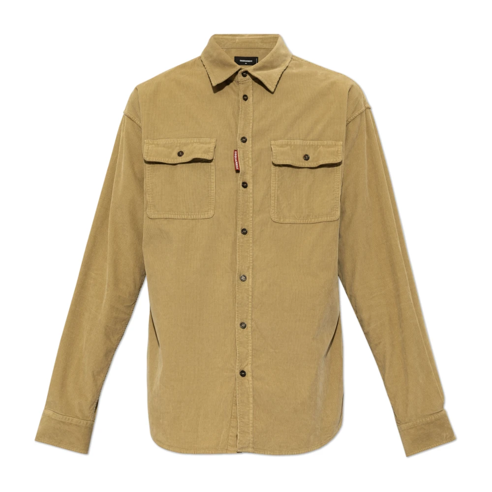 Dsquared2 Woestijn Tan Corduroy Overhemd Brown Heren