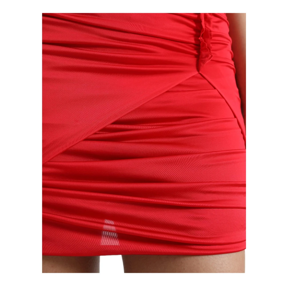 Dolce & Gabbana Rode hoge taille geplooide rok Red Dames