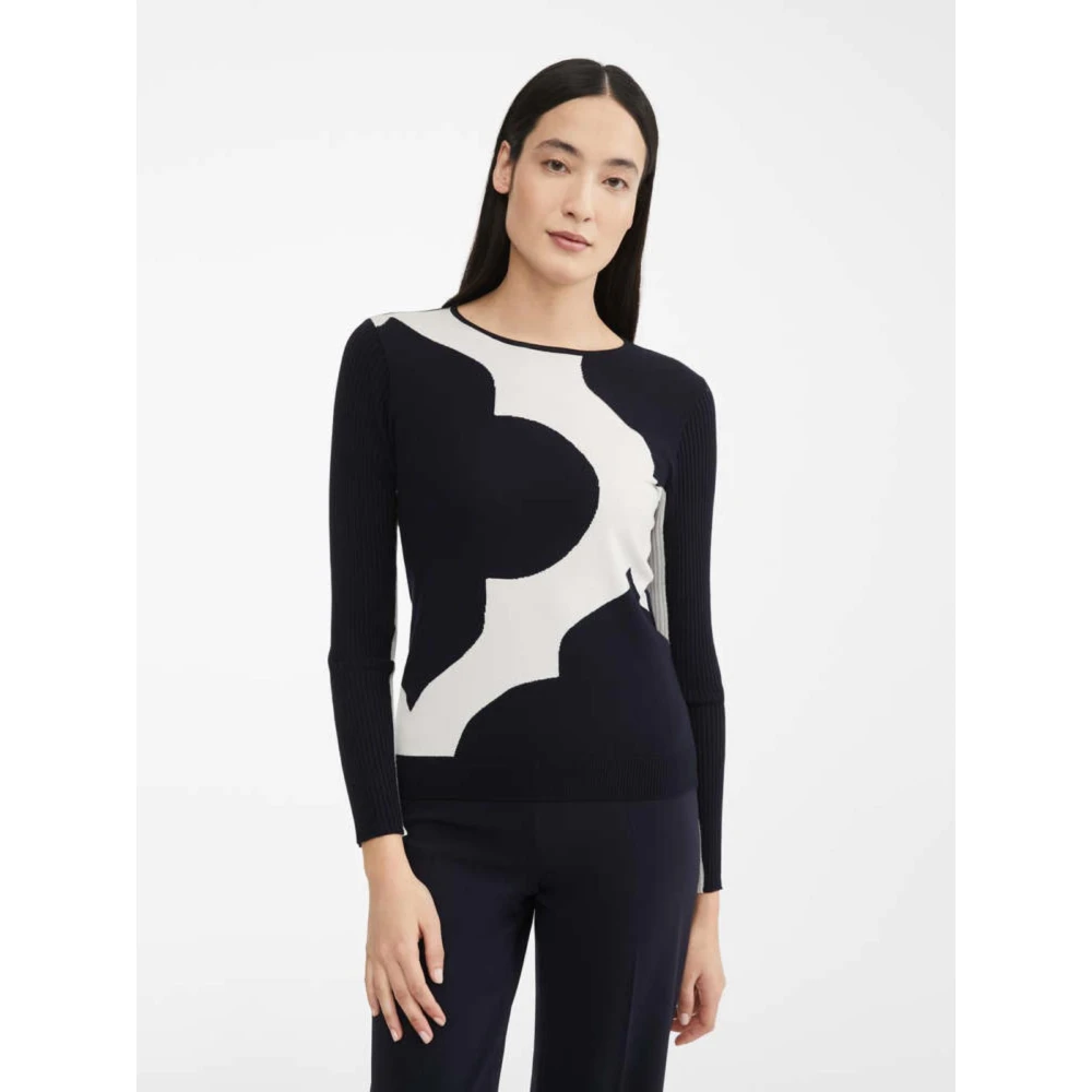 Max Mara Gebreide Top Blue Dames
