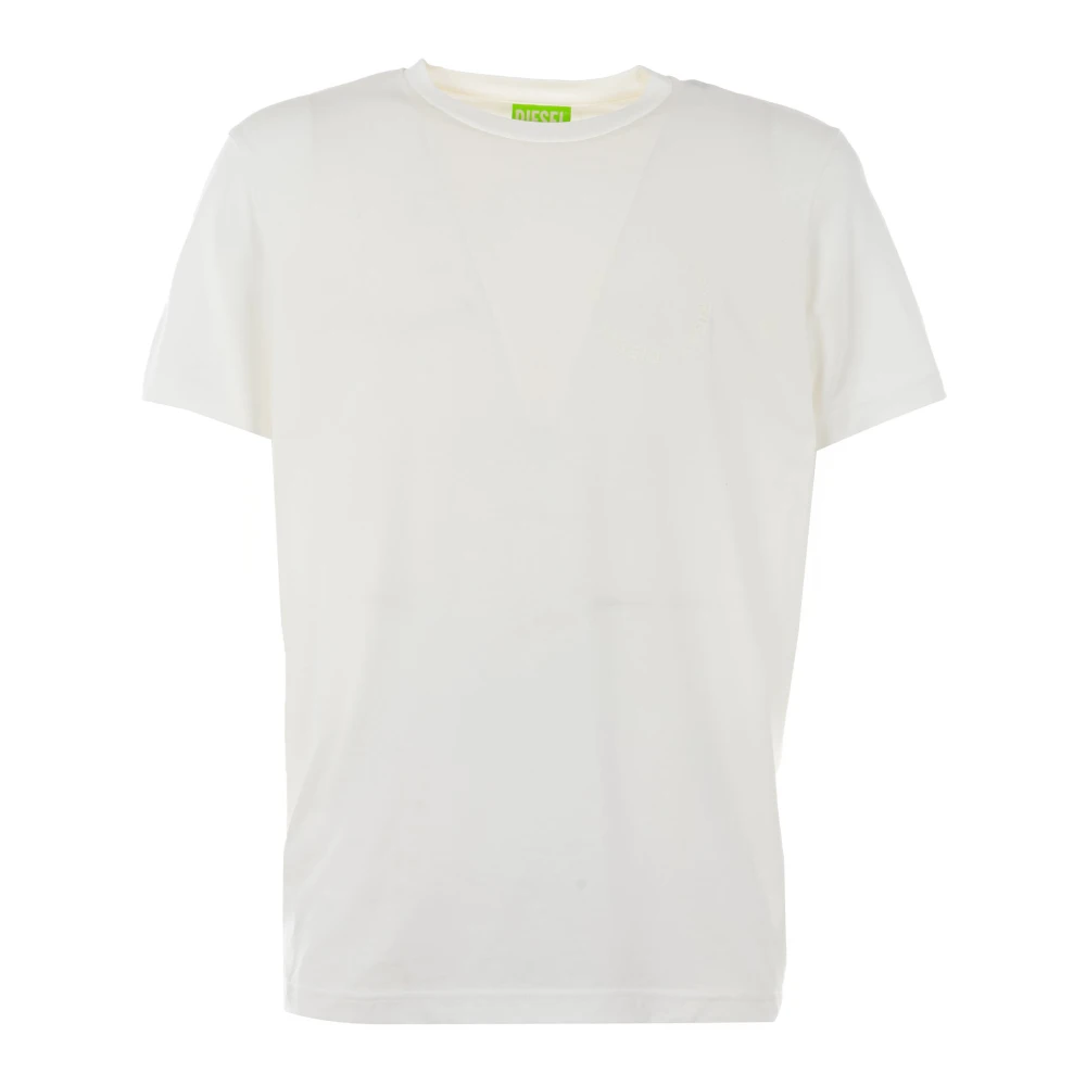 Diesel Wit Katoenen T-Shirt voor Mannen White Heren