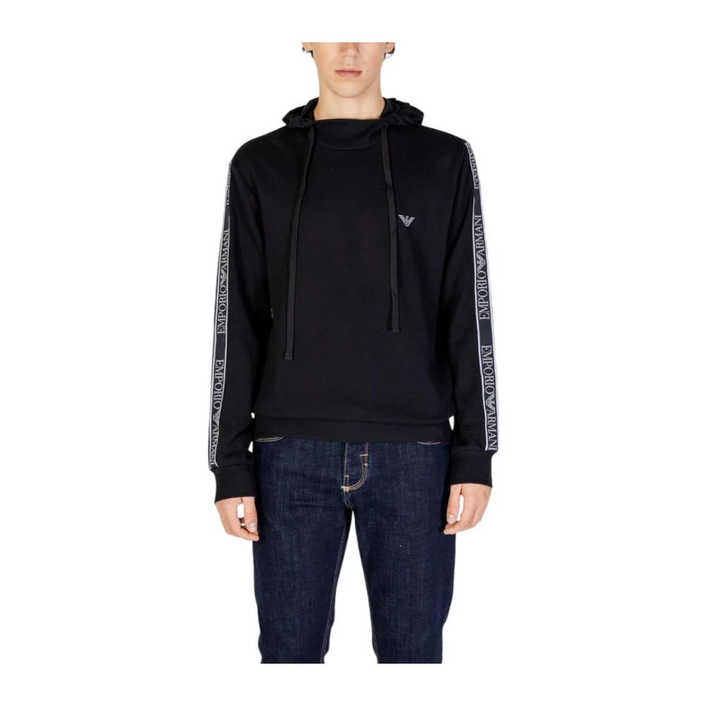 Emporio Armani Capuchonkatoenmix sweatshirt Black Heren