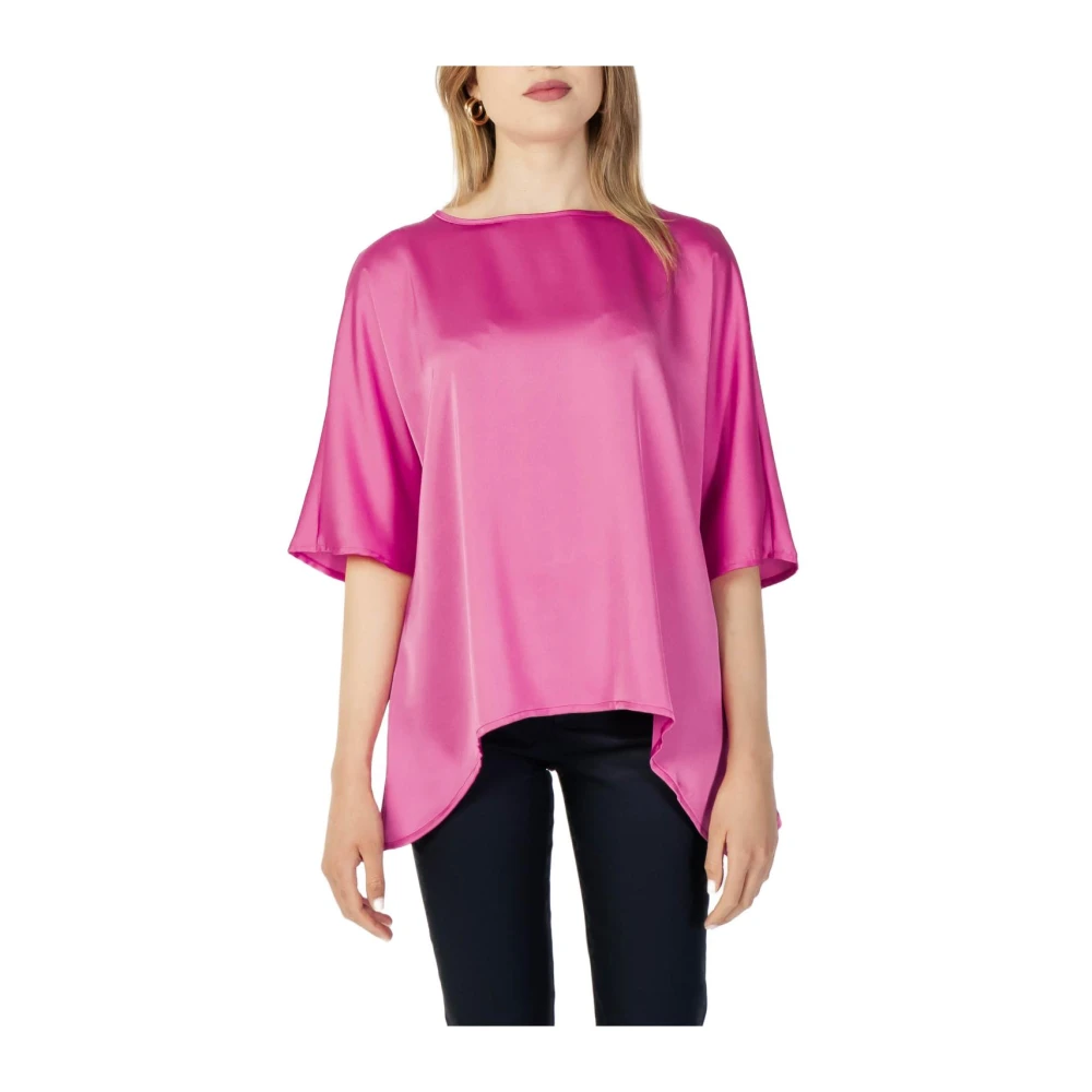 Sandro Ferrone Fuchsia Boat Neck Blouse Pink Dames