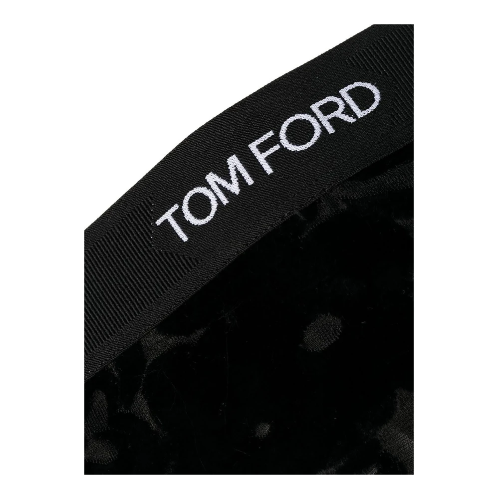 Tom Ford Bloemen Tule Devore Slip Jurk Black Dames