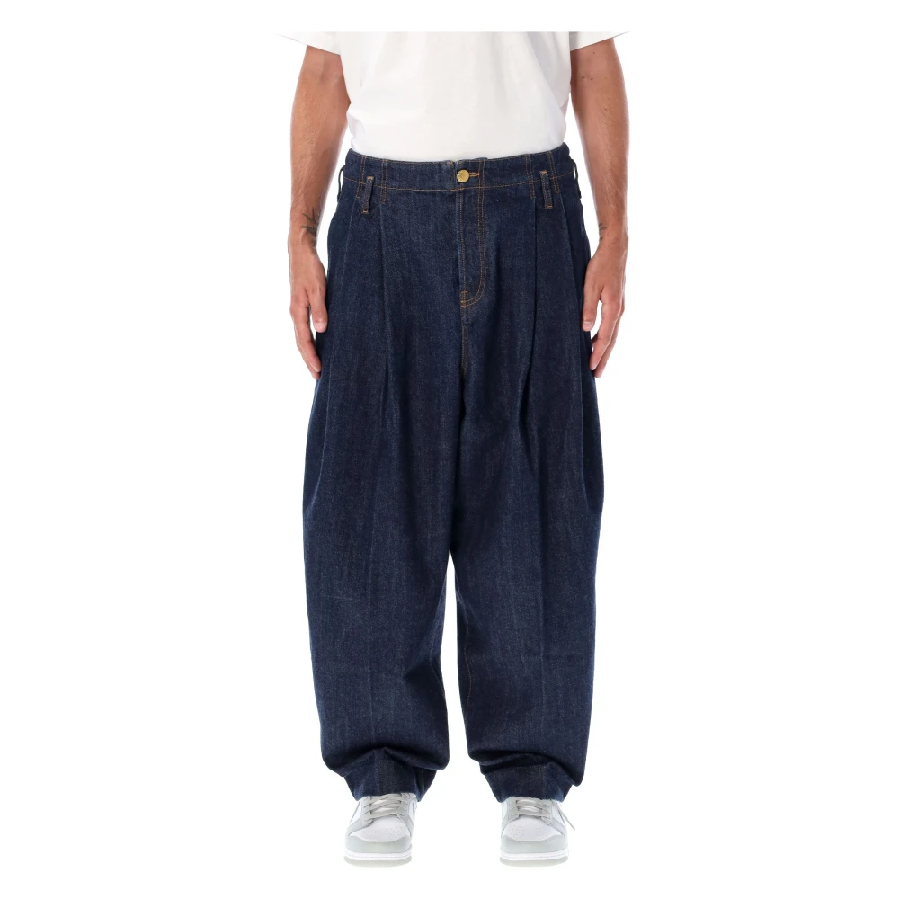 Kenzo Blauwe Wide-Leg School Boy Fit Jeans Blue Heren