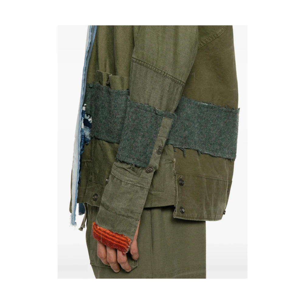 Greg Lauren Olijfgroen Open Voorkant Jas Green Heren