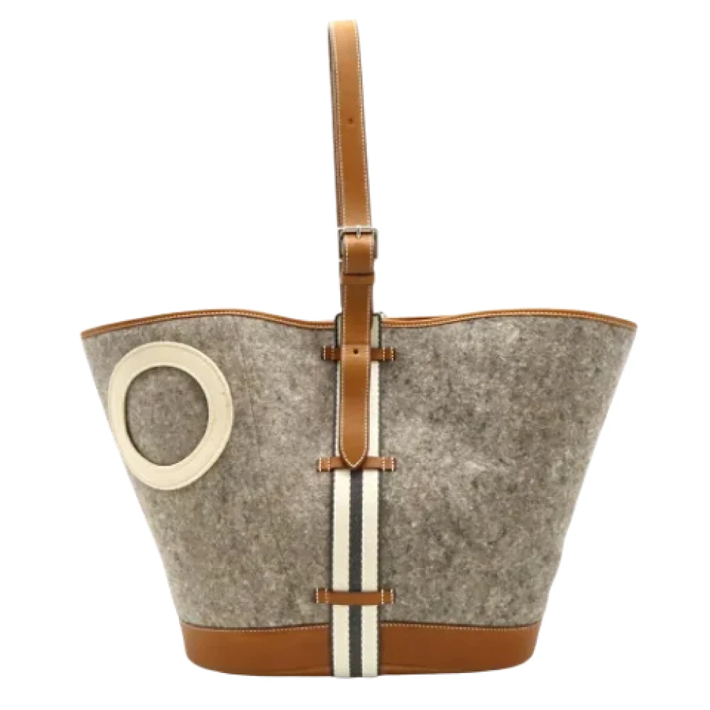 Hermès Vintage Pre-owned Canvas shoulder-bags Gray Dames