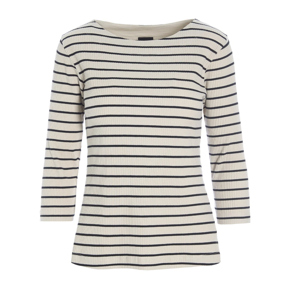 Bitte Kai Rand Breton Streep Blouse Zwart Ivoor Beige Dames
