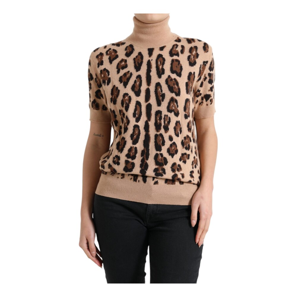 Leopard print clearance turtleneck