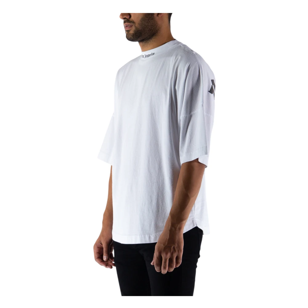 Palm Angels Oversize Katoen Unisex Volwassen T-shirt White Heren