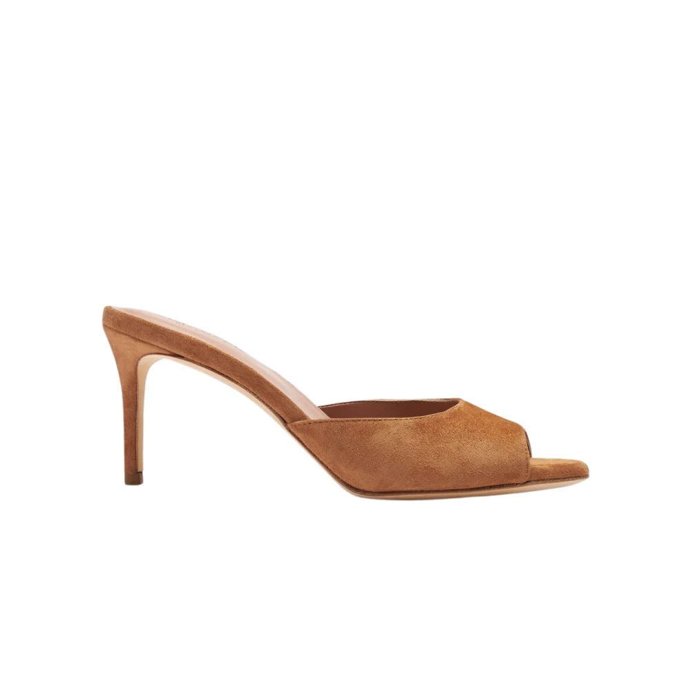 Scarosso Donna Marrone - Eleganti Mules Con Tacco In Camoscio Color Tan - Shoes - 40 Eu