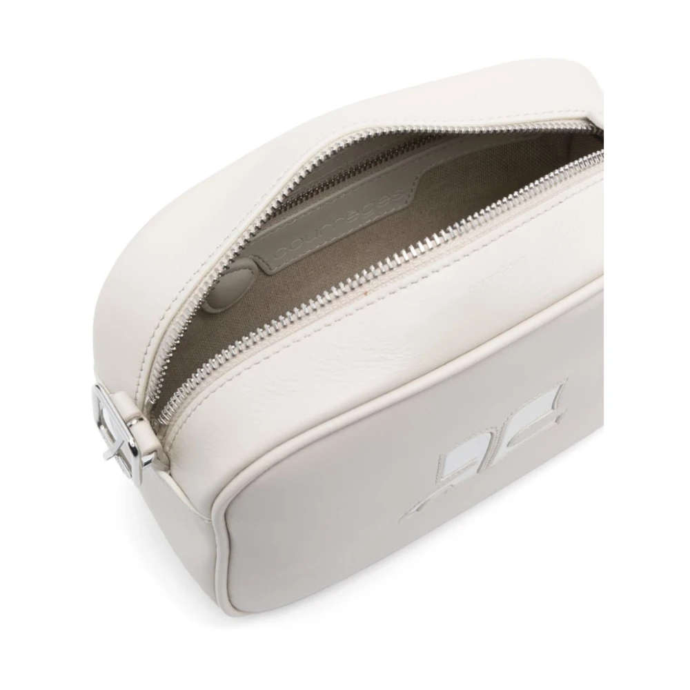 Courrèges Grijze leren schoudertas Gray Dames
