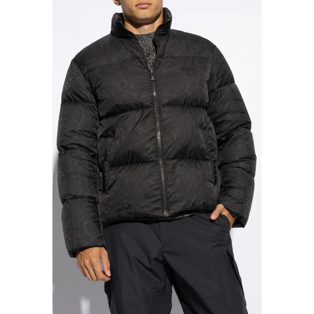Versace Donsjack met 'Barocco' motief Black Heren