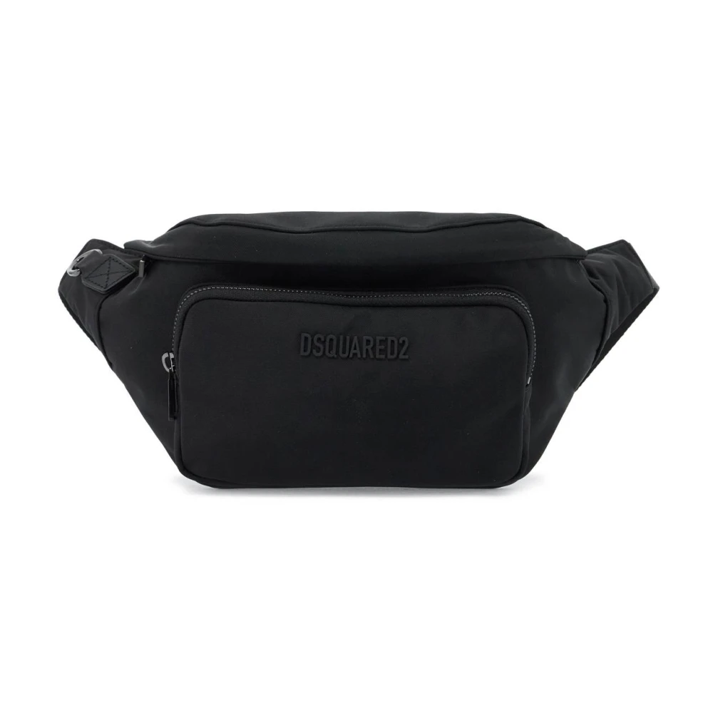 Dsquared2 Nylon Beltpack met Rubber Logo Black Heren