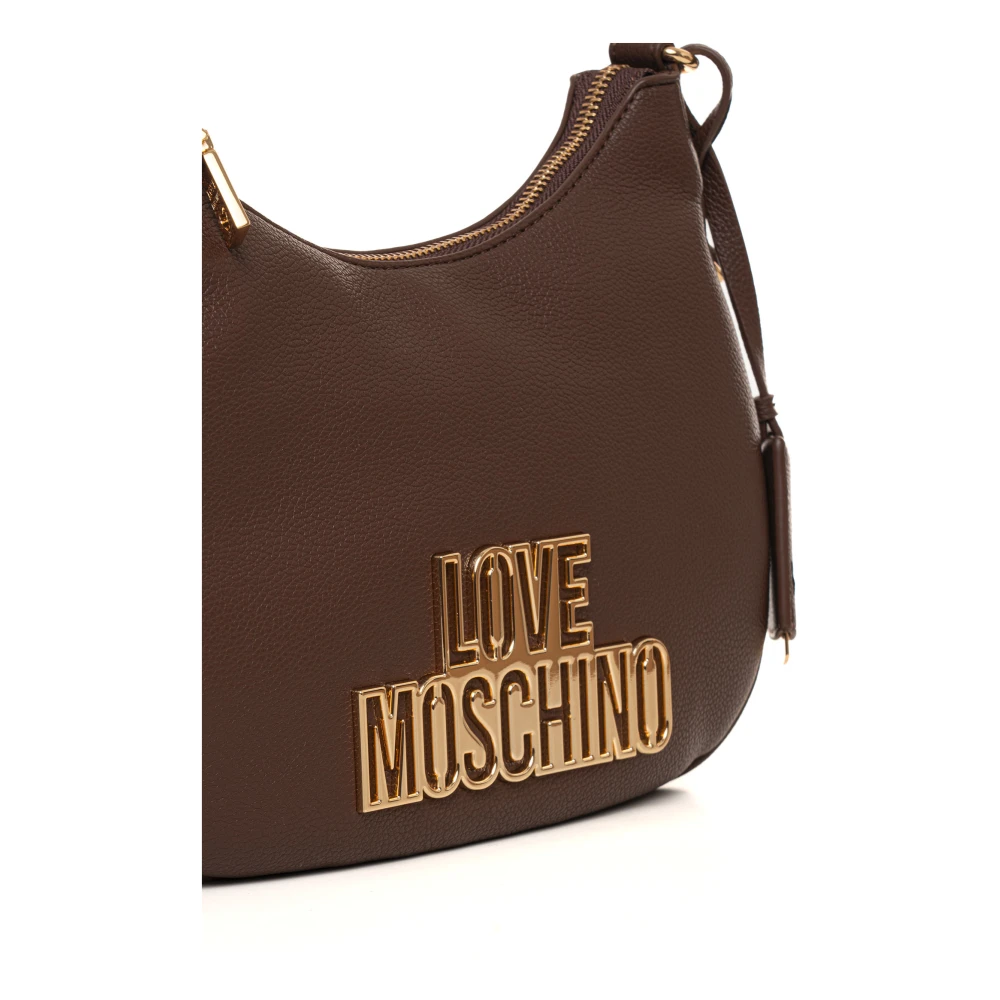 Love Moschino Halvemaanvormige tas met rits Brown Dames