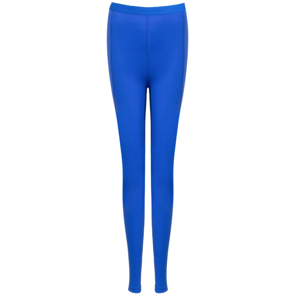 Balenciaga Athletic Cut Leggings met elastische tailleband Blue Dames