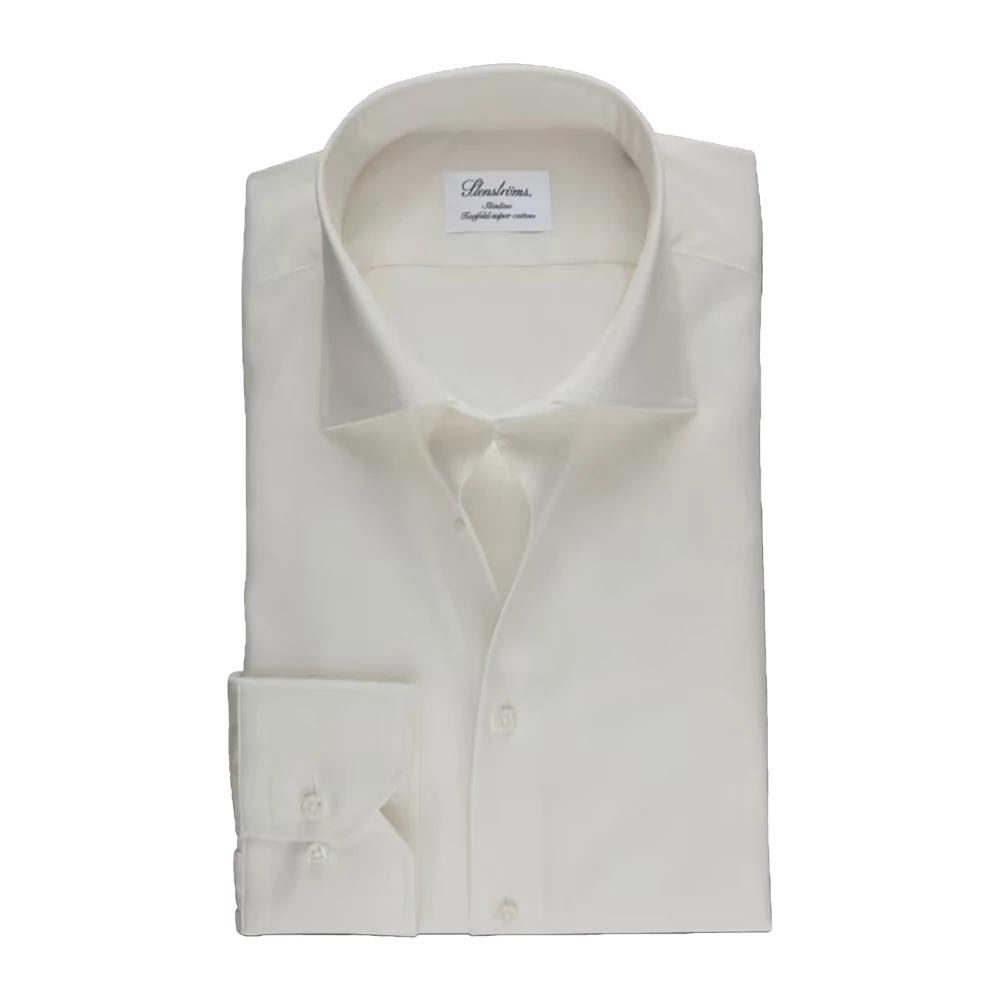 Stenströms Champagne Twill Slimline Overhemd Beige Heren