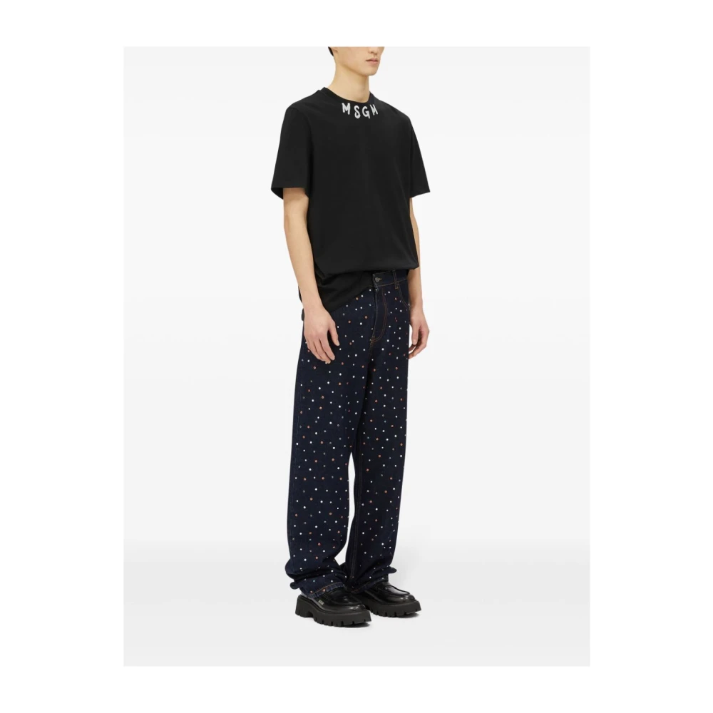 Msgm Katoenen T-shirt met uniek ontwerp White Heren