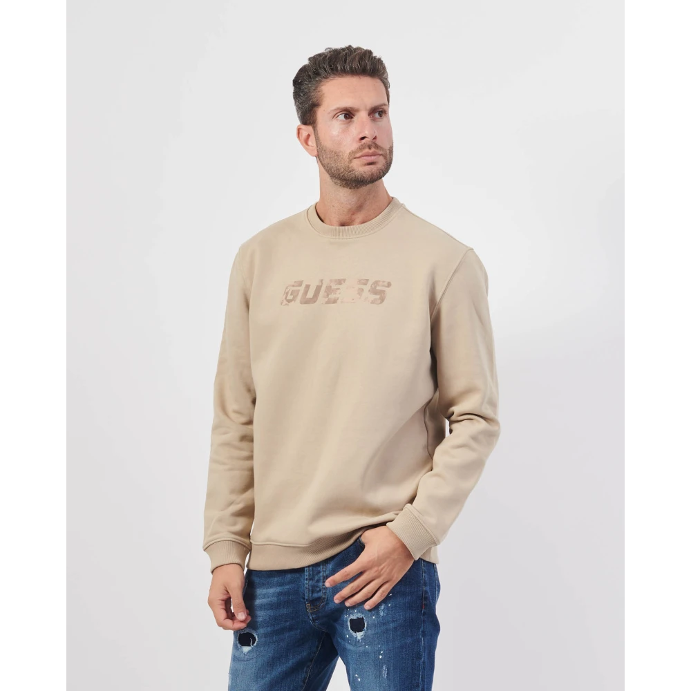 Guess Beige Sweatshirt met Lange Mouwen van Katoen Beige Heren