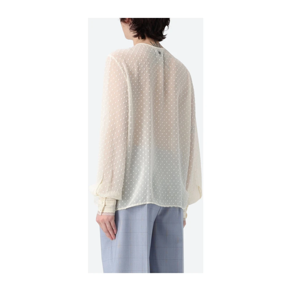 Hugo Boss Geborduurd overhemd met bloemendetails Beige Dames