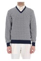 pull-col-v-blanc-melange-coton-lin