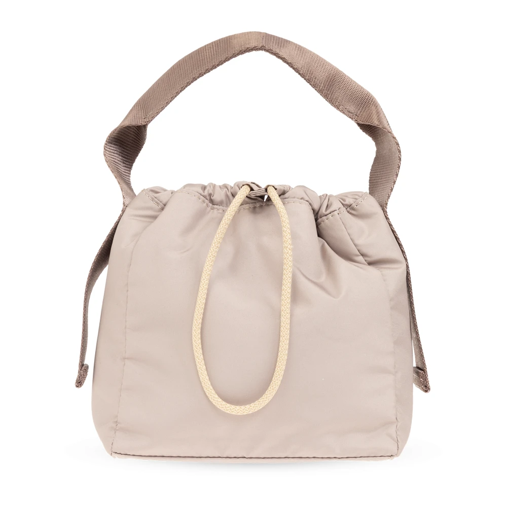 Ganni Handtas met logo Beige Dames