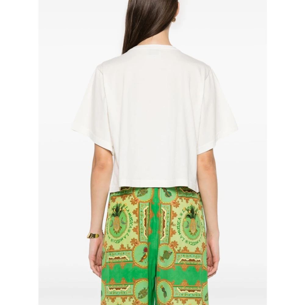 Forte Witte Crew Neck T-shirts en Polos White Dames