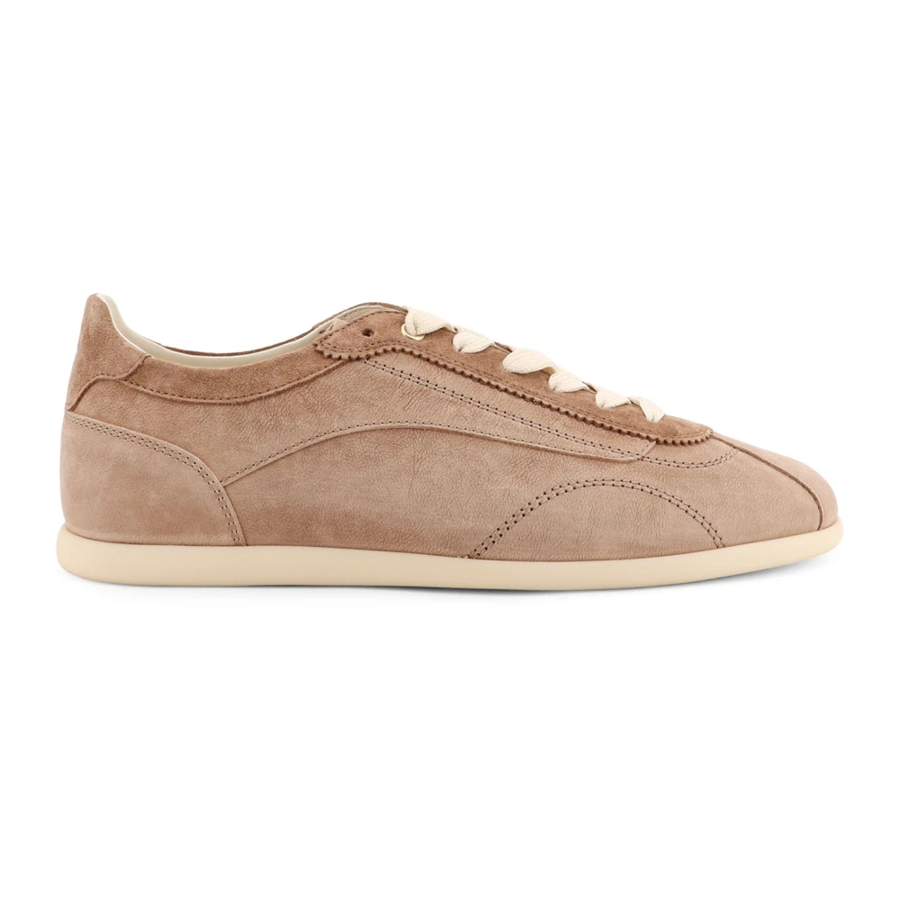 Brunello Cucinelli Lage Suède Sneakers Heren Schoenen Beige