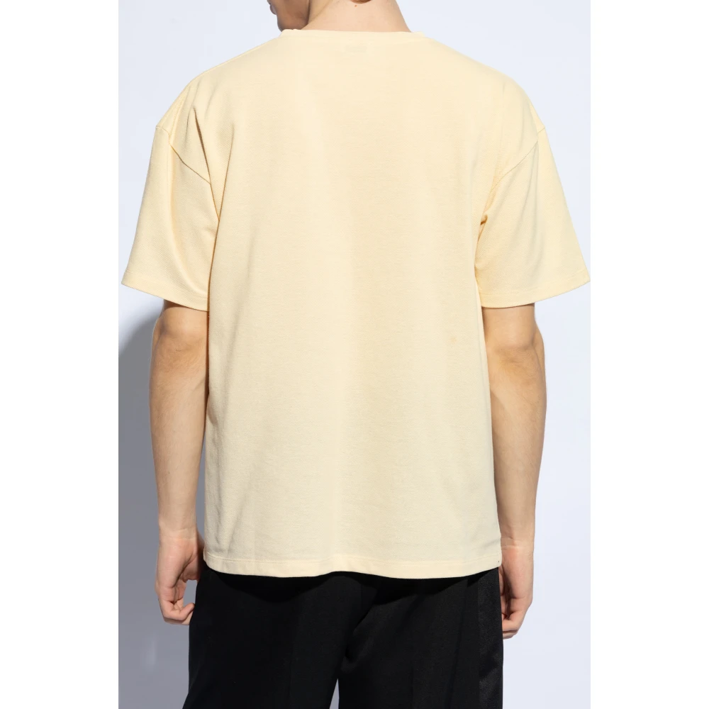 Saint Laurent T-shirt met logo-borduursel Beige Heren