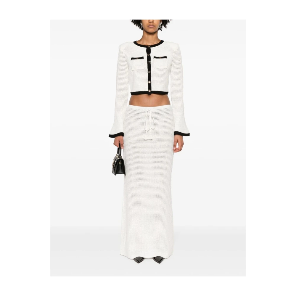 Self Portrait Witte Gehaakte Vest White Dames