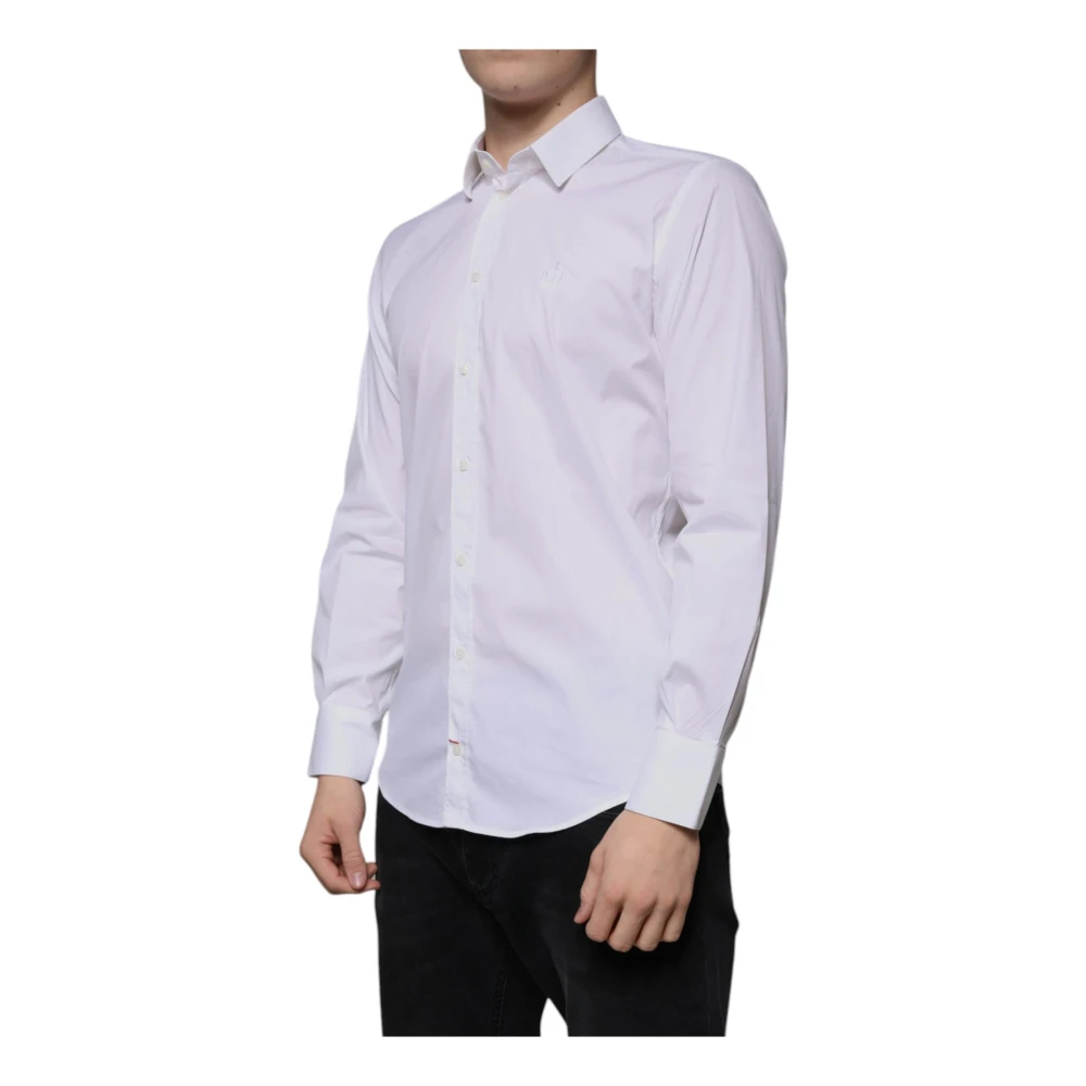 Dolce & Gabbana Slim Fit Overhemd Klassieke Kraag White Heren