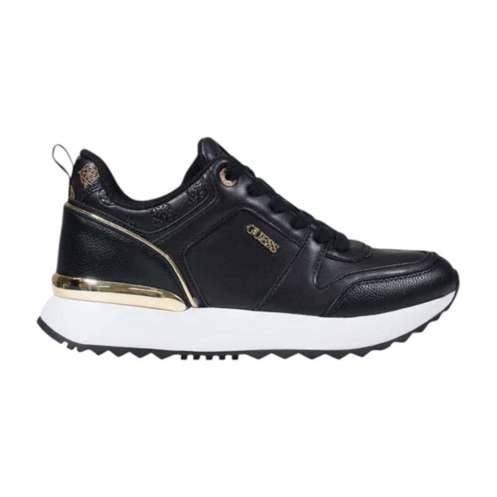 Guess Metallic Trainers For Women - Female - Sneakers - Black - 6 Uk - Shoes