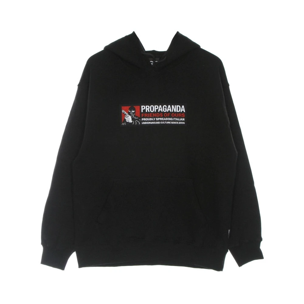 Propaganda Zwarte Hoodie met Kangoeroezak Black Heren