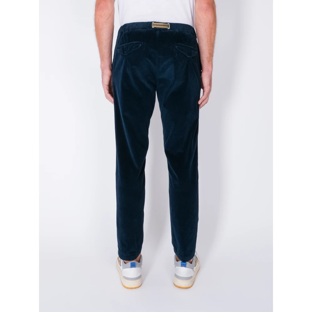 White Sand Moderne Corduroy Broek met Dubbele Plooi Blue Heren
