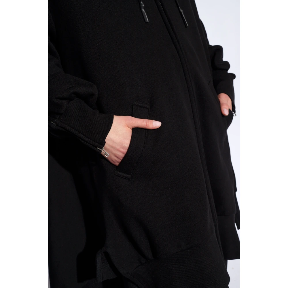 Y-3 Asymmetrische oversized hoodie Black Dames