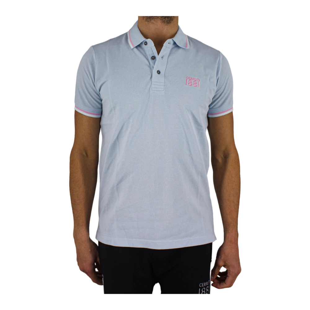 Cerruti 1881 Blauw Polo Shirt met Geborduurd Logo Blue Heren