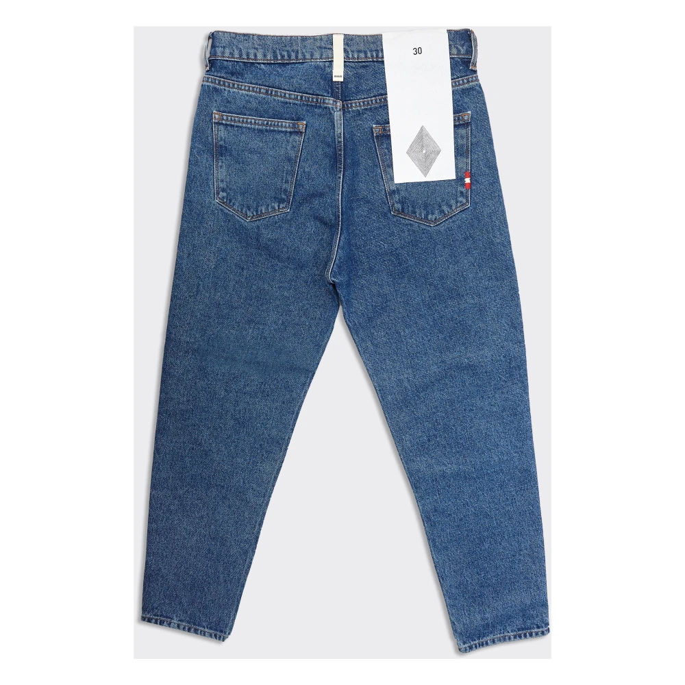 Amish Stone Wash Tapered Fit Jeans Blue Heren