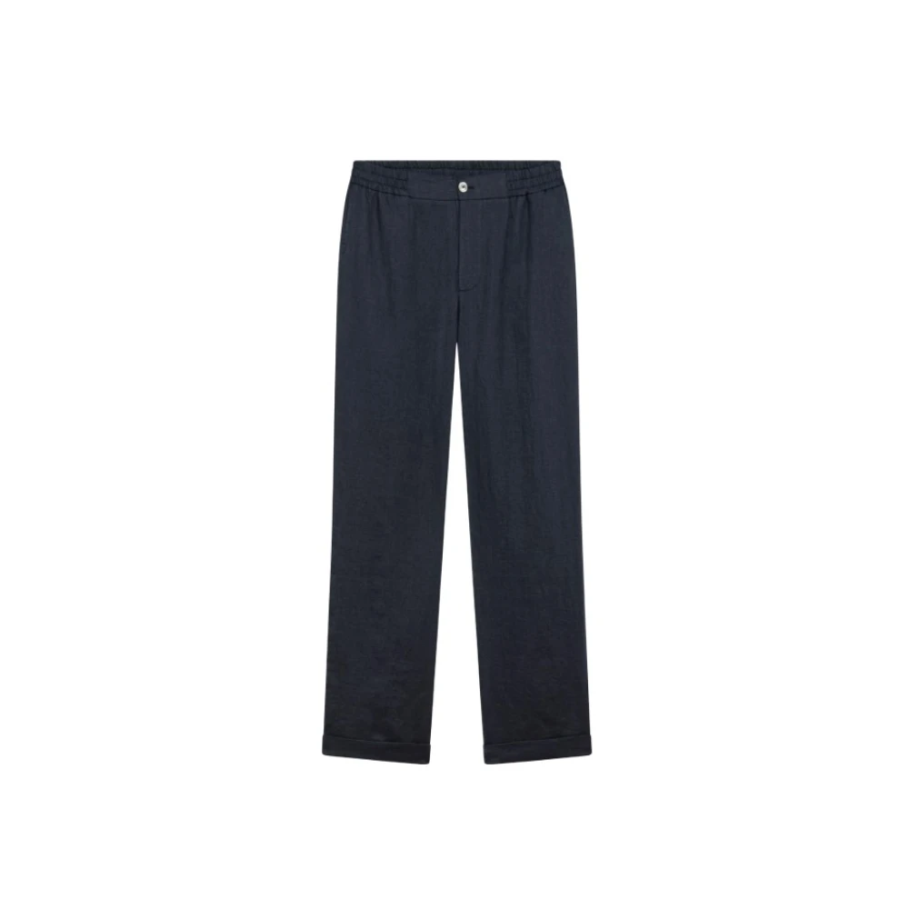 Alpha Studio Homme Bleu - Pantalone In Tela Di Lino - Pantalons - Taille: L