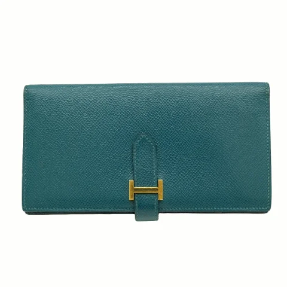 Hermès Vintage Pre-owned Leather wallets Blue Dames