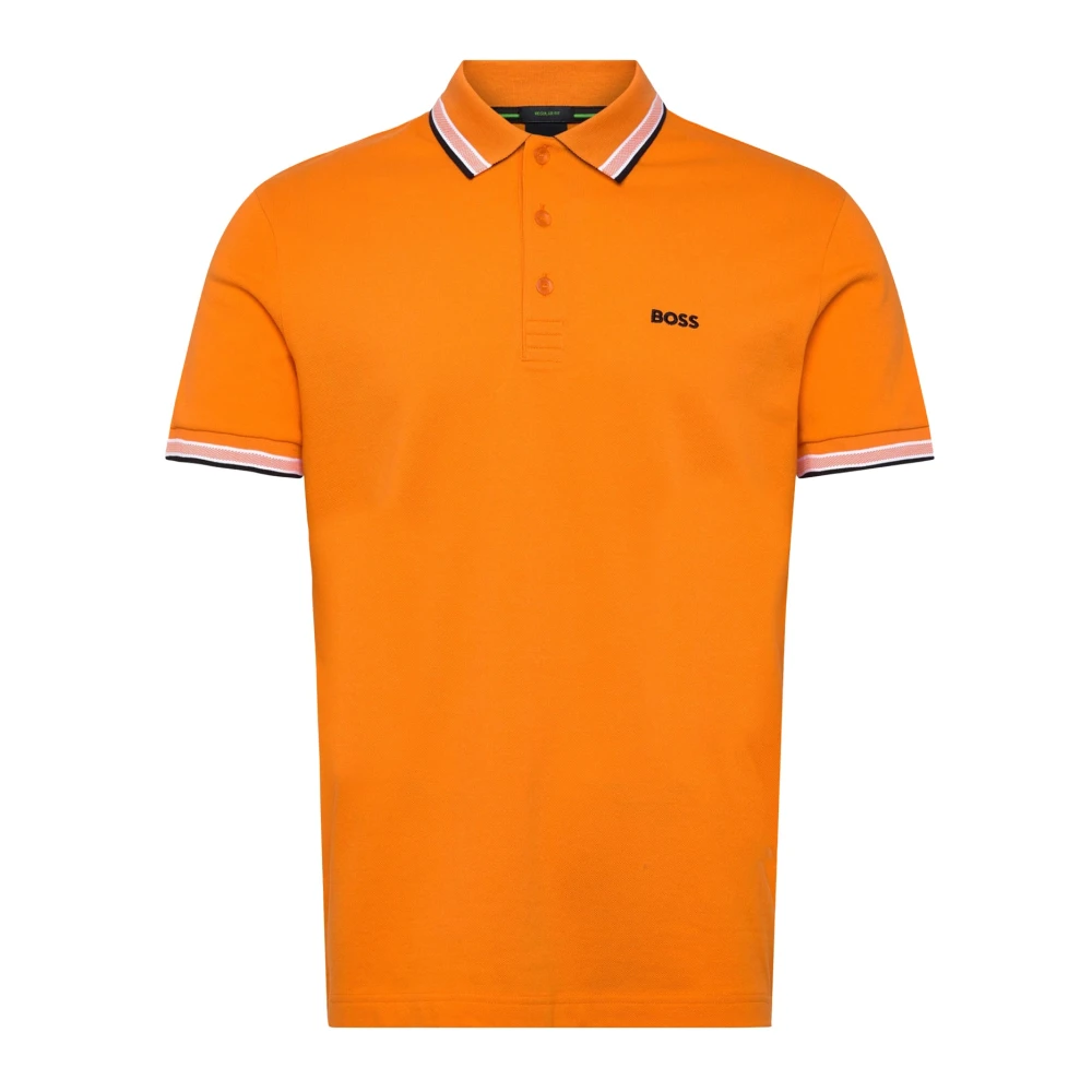 Hugo Men's Orange Polo Shirts, 2XL, Cotton Piqué Polo Shirt