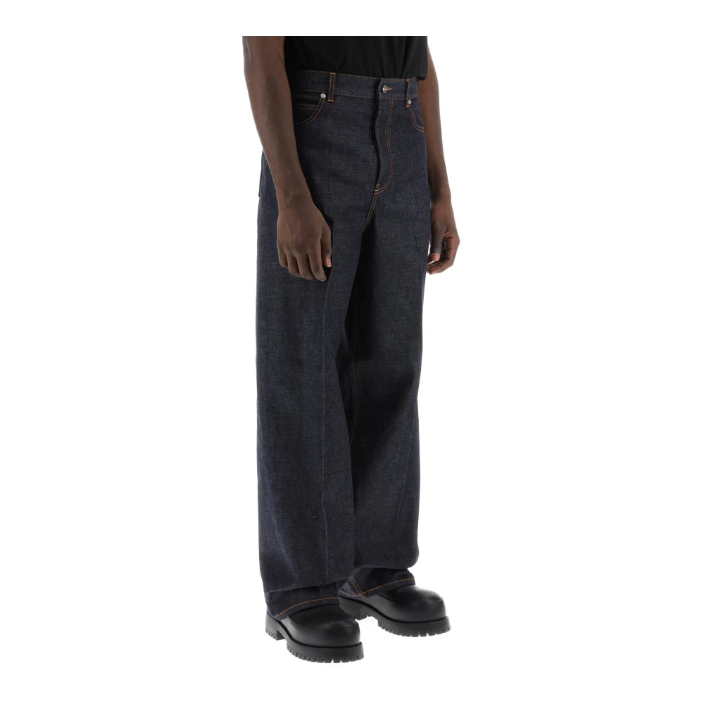 Salvatore Ferragamo Baggy Fit Donker Gewassen Jeans Blue Heren