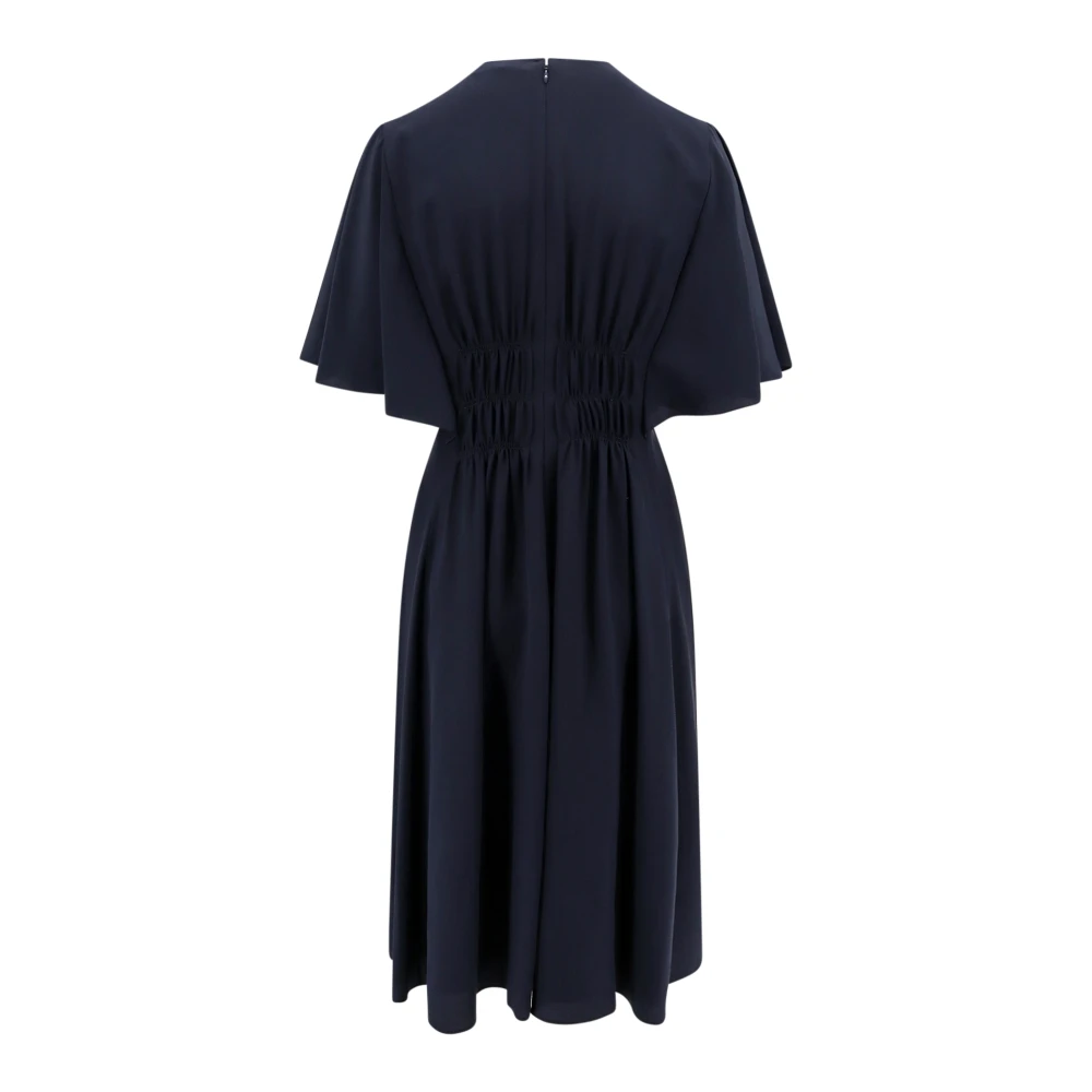 Chloé Zijden jurk met voorpand draperie Blue Dames