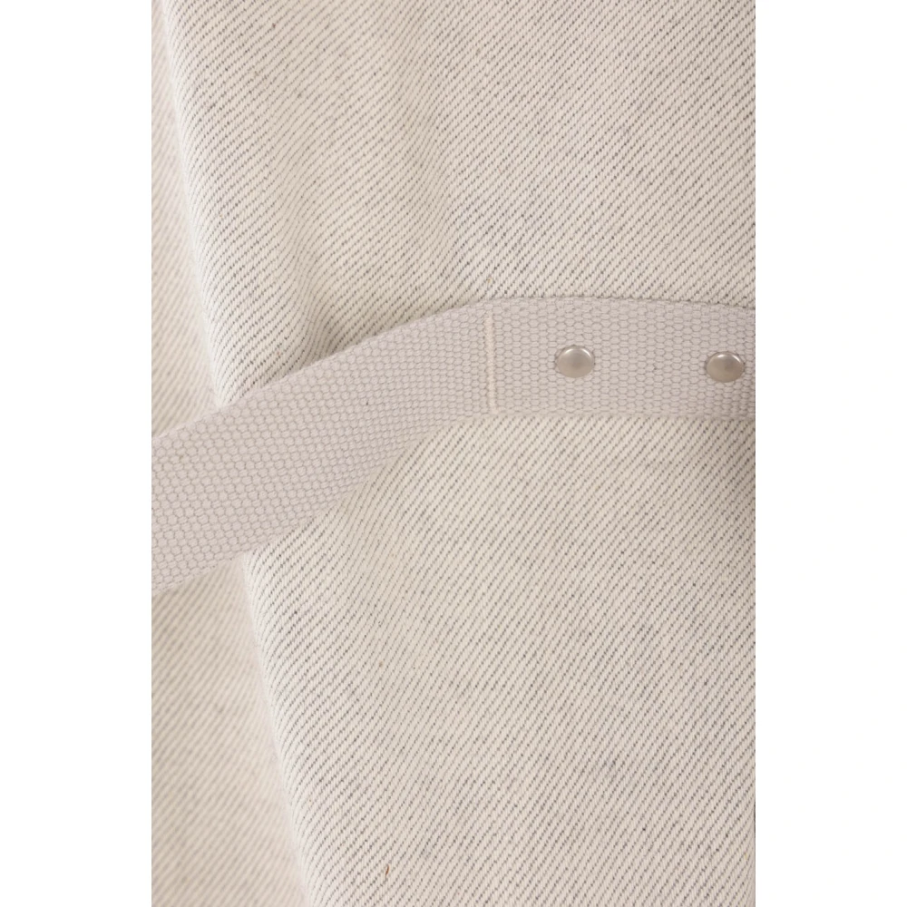 Rick Owens Oversized Denim Katoenen Ivoor Jas Beige Dames