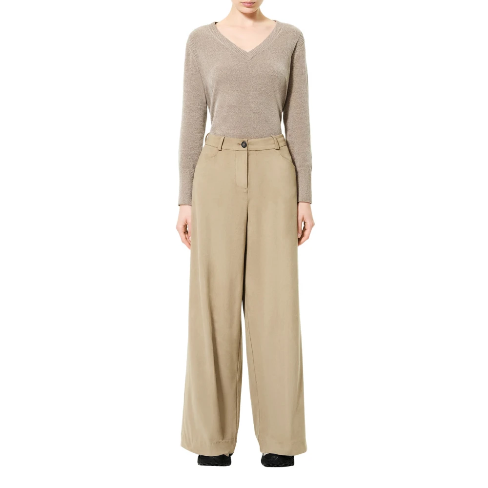 Rrd Women's Beige Nabucco Palazzo Trousers - Wide Trousers - Xs - Trousers