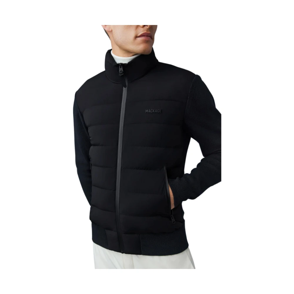 Mackage Hybride Nylon Zwarte Rits Cardigan Black Heren